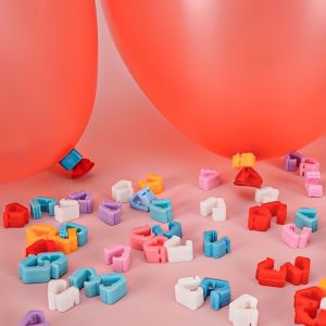 MYTHIS Approx.100pcs Reusable Balloon Sealing Clips Colorful Secure Locking Quick Knotting Tools Convenient Plastic Balloon Knot Ties Balloon Garland Making