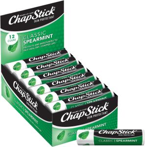 ChapStick Bulk Lip Balm Classic Spearmint 12-Pack – Cool & Refreshing Lip Moisturizer for Dry Lips 0.15 Oz Ea