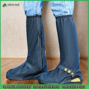 Sikiwind Waterproof Shoe Covers Rain Shoes Galoshes Reflective Rain Boots Over Shoes Non-Slip Rain Boot Shoe Cover for Rainy Day