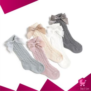 BabyShop-P381 Kaos Kaki Panjang Bayi Anak Breathable Pita / Kaus Kaki Pendek Renda Pita Bayi Balita Perempuan Ala Korea Fashion Anak