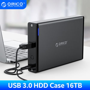 ORICO 7688US3 HDD Case สําหรับ 2.5/3.5 นิ้ว HDD/SSD กล่อง SATA ไปยัง USB 3.0 ฮาร์ดไดรฟ์ภายนอก Enclosure พร้อมอะแดปเตอร์ 12V2A รองรับ UASP 16 TB