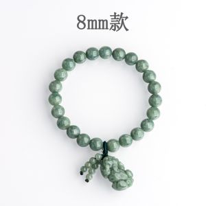 TIMESWIND Women with Certificate Natural Jade Green Beaded PIXIU Pendant Fashion Bracelet Y1B