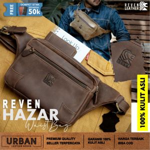 Tas Selempang Pria REVEN HAZAR WAISTBAG Kulit Sapi 100% Cowok Distro Import Elegan Murah Terbaru