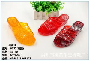 [Free Shipping] Xibujia New Style Home Slippers Indoor Non-Slip Crystal High-Heeled Slippers Model 6137