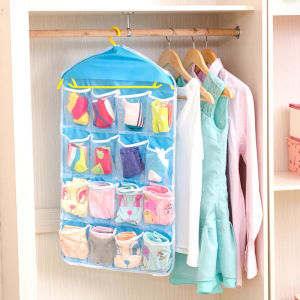 ✴️Ship Within 24H✴️ 16 Pockets Hanging Bag Socks Underwear Panties Clothes Hanger Storage Bags 收纳袋