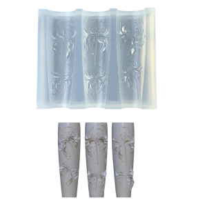3D Móng Tay Nghệ Thuật Khuôn Với họa tiết hoa Mẫu Khắc Sticker Stencil Công Cụ Sáng Tạo Tuyệt Đẹp trang trí móng tay Khuôn Mẫu