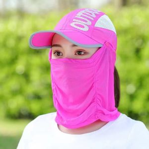GUK Topi Matahari Wanita Dengan Penutup Wajah Dan Leher Model Lipat Untuk Outdoor Topi Visor Topi Cadar Topi Pantai COD