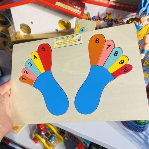Đồ chơi tranh lắp ghép đôi bàn chân học số đồ chơi ghép số tập đếm đến 10 cho bé