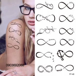 Tattoo nhịp tim nhiều mẫu Sticker Tattoo Heartbeat 10.5 x 6cm Hình Xăm Tạm Thời HCM