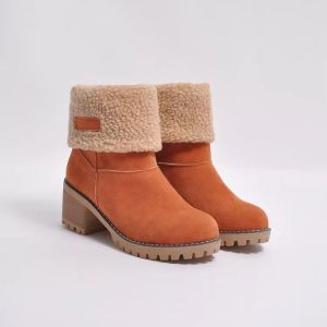 Sepatu Boots Suede dengan Heels / Winter Suede Boots