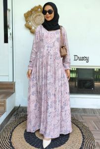 Gamis Moana Motif Bunga Kecil | Homey dress Wanita Rayon Import Motif | Dayli Dress Remaja Simple