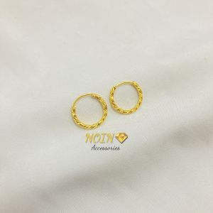 Anting Gipsy Warna 24 Karat Ulir Ukuran 16 18 20 MM Lapis Emas ATG23