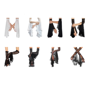 Elegant Gothic Lace Gloves Victorian Style Long Sleeves Breathable Polyester For Women Party Costume Accessories