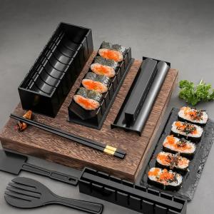 Bộ Khuôn Làm Sushi Cơm Cuộn Kimbap 10 Món Chất Liệu Nhựa PP Thực Phẩm An Toàn Dụng cụ làm Sushi