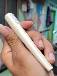 pipa gg asli lokal panjang 10cm semileng bahan merah bening mulus