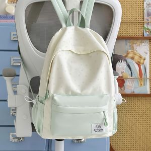 Fresh and cute ins Large-capacity school bag for female junior high school students stylish and unique campus backpack versatile double-shoulder bag