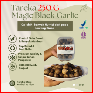 BAWANG PUTIH HITAM TUNGGAL 250 GRAM - BAWANG HITAM LANANG -BLACK GARLIC