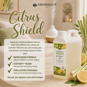 Aromique CITRUS SHIELD Water-Soluble Essential Oil for Diffusers Earthy Scent Natural Calm