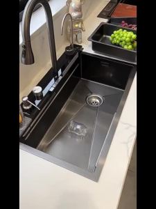 Vegetable Washing Basin Kitchen Stainless Steel Sink Basin Kitchen Thickened Nano Kitchen Basin Washing Sink Easy to Clean and Save Space Bestselling Classic Style Kitchen Sink