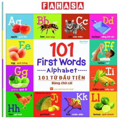 Fahasa - Sách - 101 First Words - Alphabet - 101 Từ Đầu Tiên - Bảng Chữ Cái - Bìa Cứng (Tái Bản 2026)