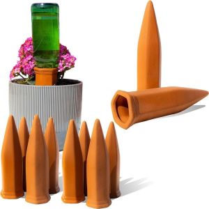 【COD&Fast Delivery】 Hexagonal Plant Self-Watering Stakes Terracotta Auto-Water Terracotta Watering Stakes Practical Automatic Plant Waterer Devices for IndoorOutdoor Plants