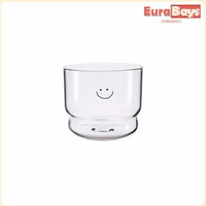 E.B. Transparent Smile and Love Glass Cup 300ml Heat Resistant