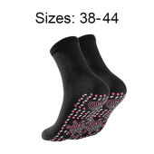 2PCS Self Heating Health Care Socks Tourmaline Magnetic Therapy Comfortable Breathable Massage Socks Washable cotton mid-calf socks Warm Knee brace