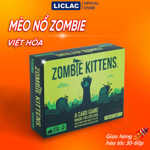 Bài Mèo Nổ Zombie Việt Hóa giấy dày chống nước Trò chơi giải trí Exploding Kitten Zombie có hướng dẫn Tiêng Việt