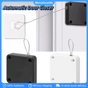 Automatic Door Closer Self Closing Door with Drawstring for Internal Punch-Free Adjustable Door Closing Device