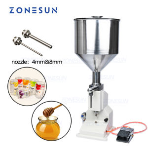 ZONESUN A02 Pneumatic Paste Shampoo Honey Lotion Filling Machine Viscous Liquid Oil Bottle Filler For Cosmetics