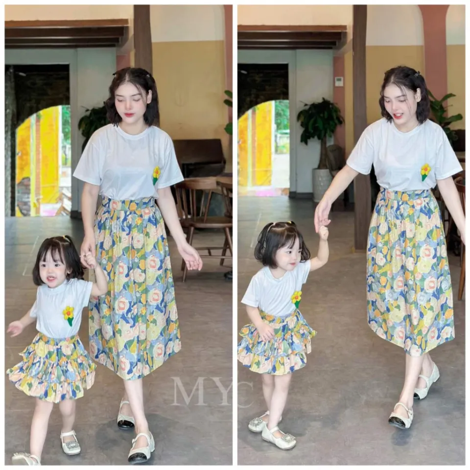 Set đầm đôi mẹ và bé gái họa tiết chấm bi chất liệu voan lụa an toàn cho da  bé 1-2-3-4-5-6-7-8-9-10 tuổi Myla Kids | Shopee Việt Nam