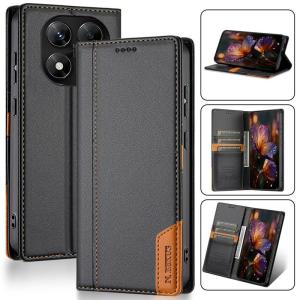 Flip Leather Phone Case For Xiaomi Poco X5 Pro M6 Pro 4G Redmi Note 14 Pro+ 5G Note 13 Pro 4G Note 12 Pro 5G Note 11 4G Note 10 Pro Max Magnetic Wallet Cover