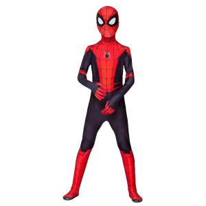 Cosplay Spiderman Costume for Kids Boys No Way Home Iron Spiderman Superhero Halloween Cosplay Jumpsuit Christmas Birthday Gifts for Boys Costume