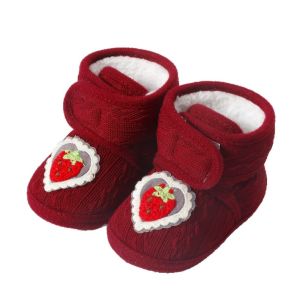 CONGMING Winter Newborn Baby Shoes Warm Cotton Baby Footwear Cute Anti-Drop Infant First Walking Shoes