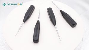 Walkman Spoon Cnc Machining Black Aluminum Handle Bone Curette Veterinary Orthopedic Instruments