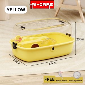 Luxury Premium Hamster Cage Full Accessories Set Transparent Acrylic Breathable Space Water Bottle Running Wheel