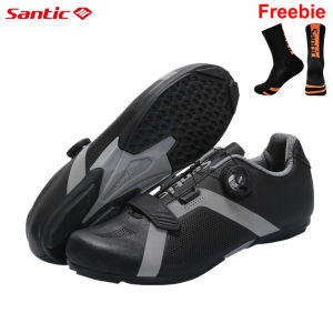 Santic Cycling Shoes Men Women Casual Non Locking Rotating Buckle Breathable Sports Bike Sneakers