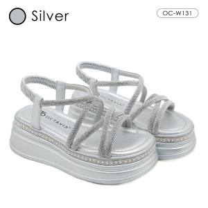 OCTAVIA Sandal Slingback Wedges Heels Wanita #OC-W131