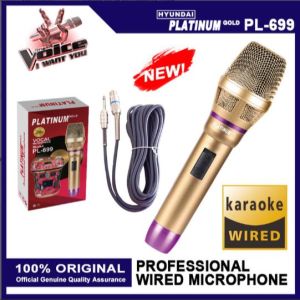 Hyundai Platinum Gold PL-699 Professional Wired Microphone 10M Karaoke Heavy Duty