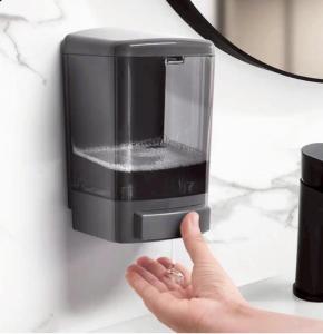 tempat dispenser sabun cair mandi kotak plastik hitam minimalis jumbo 800ML model tekan / push