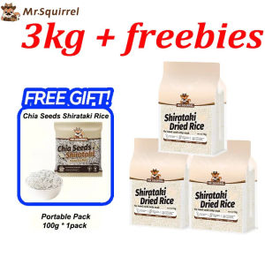 【MR.SQUIRREL Live Offer】Buy 5kg Get Additional 1kg Free - Dry / Dried Shirataki Rice Konjac / Rice Pack Black Skinny Rice Instant Food