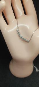 Dây chuyền liền mặt 3 hột chủ bạc xi kim