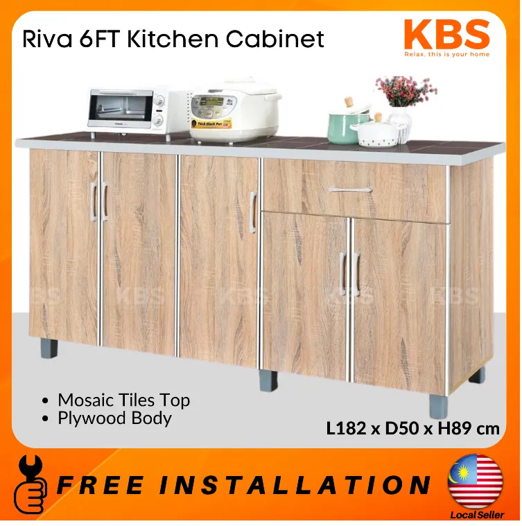 FREE Installation+Shipping) KBS Riva 6FT Kitchen Cabinet/ Mosaic