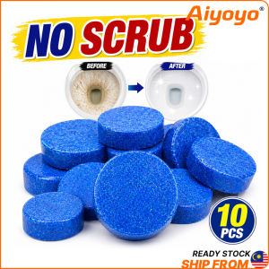 10pcs Magic Auto Toilet Bowl Cleaner Blue Bubble Flush Tablet Tandas Pembersih Tandas Toilet Cleaning AiYOYO