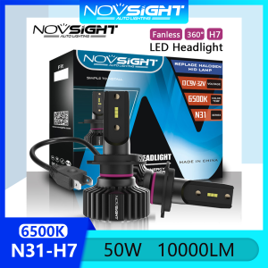 Novsight N31 H7 LED Headlight Bulb 6500K White Super Bright LED Lights for Car High/Low Beam Fog Light 50W 10000LM Plug&Play Ready Stock 2 PCS 2 Years Warranty Free Shipping