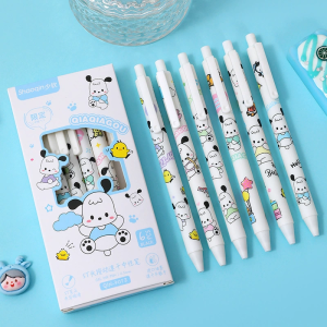EFPN10 Pulpen Mekanik 0.5mm Set Isi 6 Pcs Motif Kartun Series Set Pena Gel 0.5mm Karakter Lucu Pulpen Gel 6IN1 Warna Hitam Bolpoint