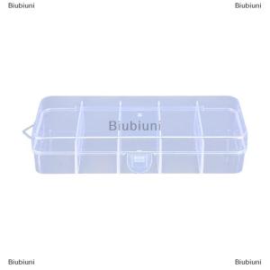 [COD] Biubiuni Di Động Trong Suốt Nhựa Lưu Trữ Hộp Đồ Trang Sức Ngăn Container Hình Chữ Nhật Năm Hộp Lưới Cho Hạt Bông Tai Phụ Kiện