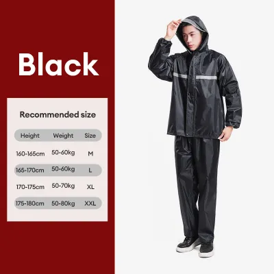 Colorlab Thick Adult Raincoat Set With Reflector Rainsuit Waterproof Jacket and Pants Rain Coat for Motorcycle Rider Big Size