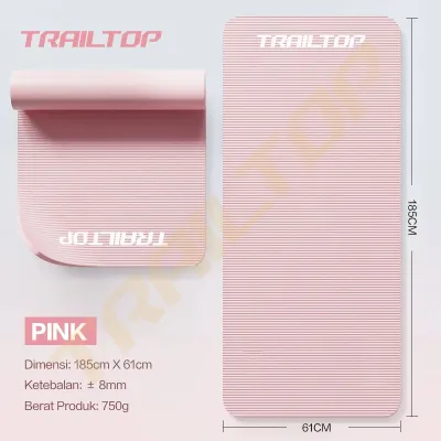 Trailtop Matras Olahraga NBR Matras Yoga Premium Anti Slip 2 Sisi Karpet Olahraga alat Gym Di Rumah