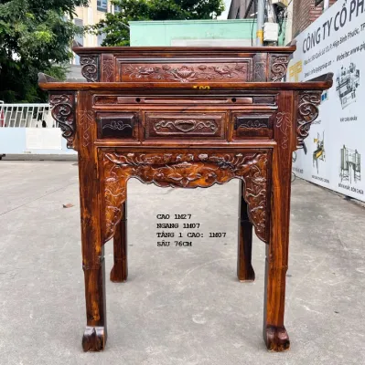 bàn thờ gia tiên đẹp Bàn thờ 2 tầng gỗ muồng